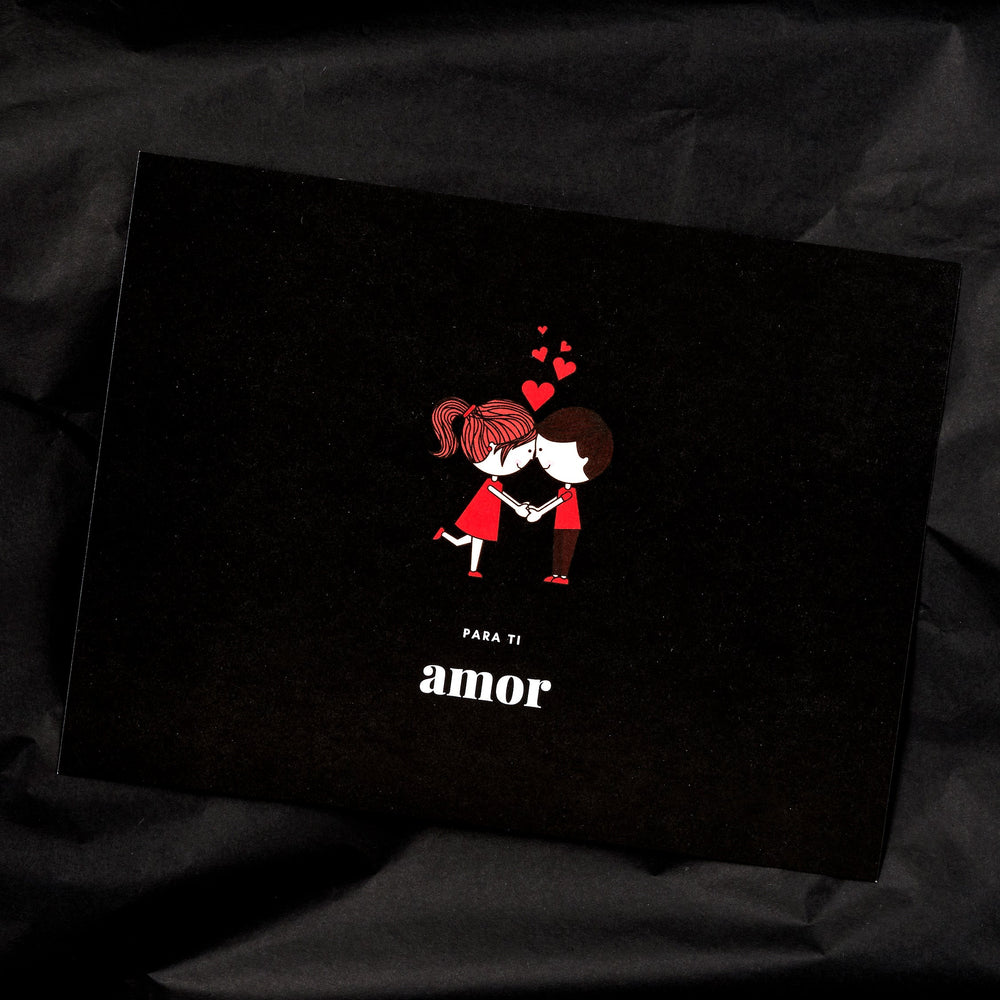 Cabaz Doce Amor | Presente do Dia dos Namorados para Ela - cartão para mensagem personalizada