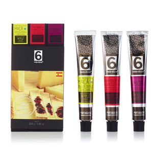 
                  
                    PACK 3 Sabores Ideal para Queijos Espanhóis, inclui: compota artesanal de maçã Bravo de Esmolfe com Canela, compota artesanal de Framboesa e Groselha com Lúcia-Lima, compota artesanal de Amora com avelã e noz-moscada - misturas de sabores surpreendentes, artesanais e portugueses by meia.dúzia - sabores de Portugal
                  
                